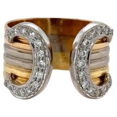 C de Cartier Trinity Band with Diamonds set in 18kt White, Yellow and Rose Gold