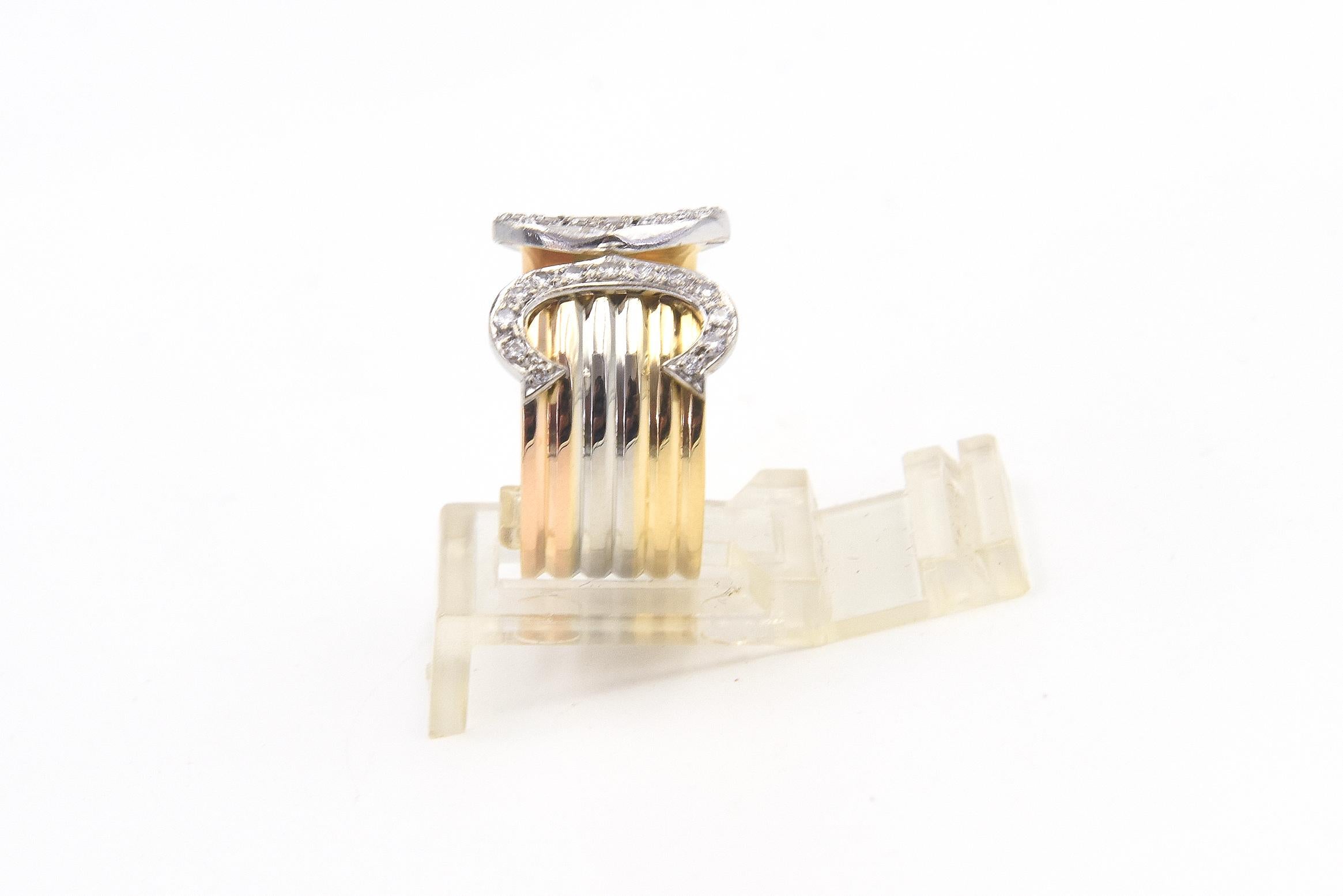 Cartier Bague Trinity en or tricolore et diamants en vente 1