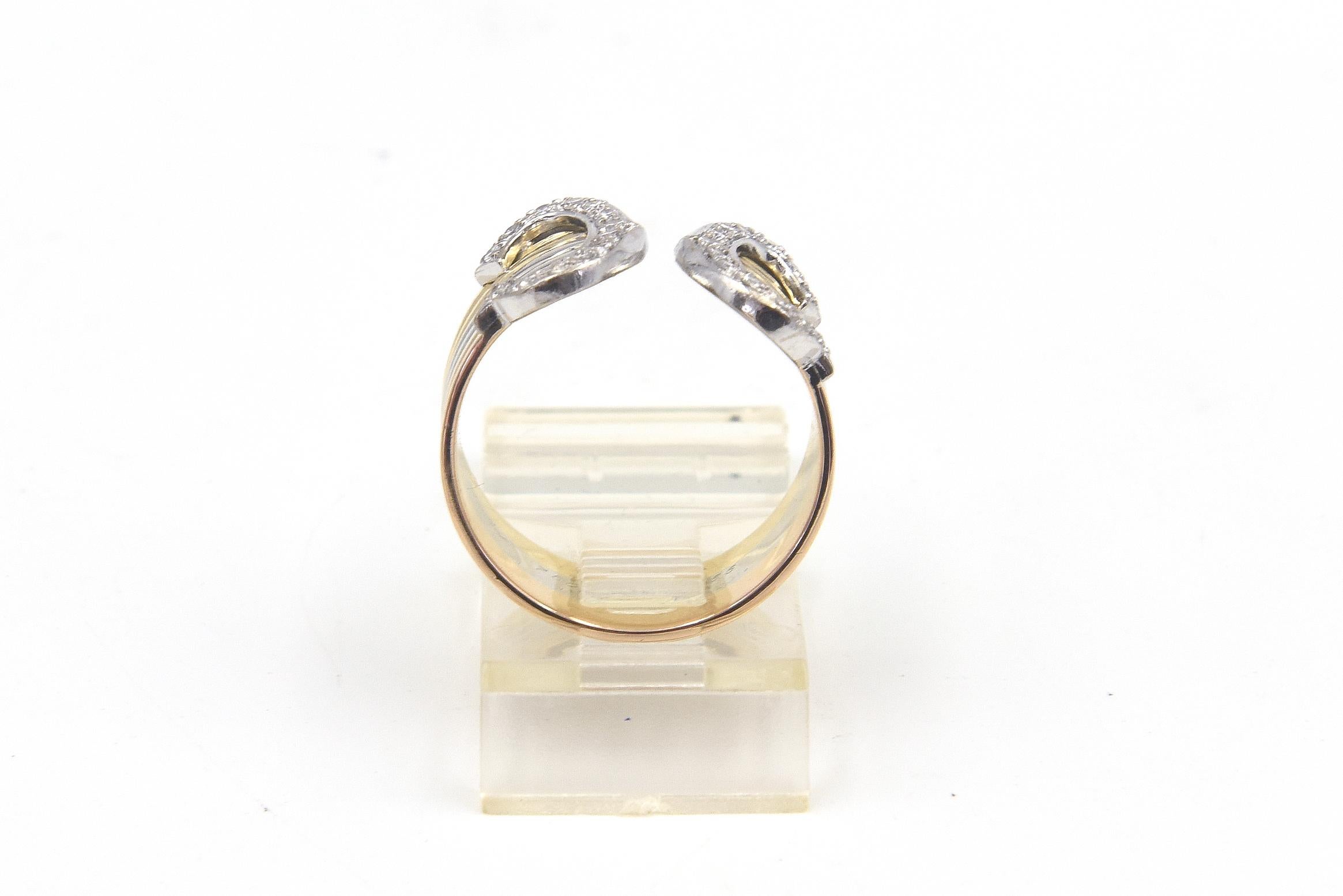 C De Cartier Trinity Tri Color Gold and Diamond Band Ring 3