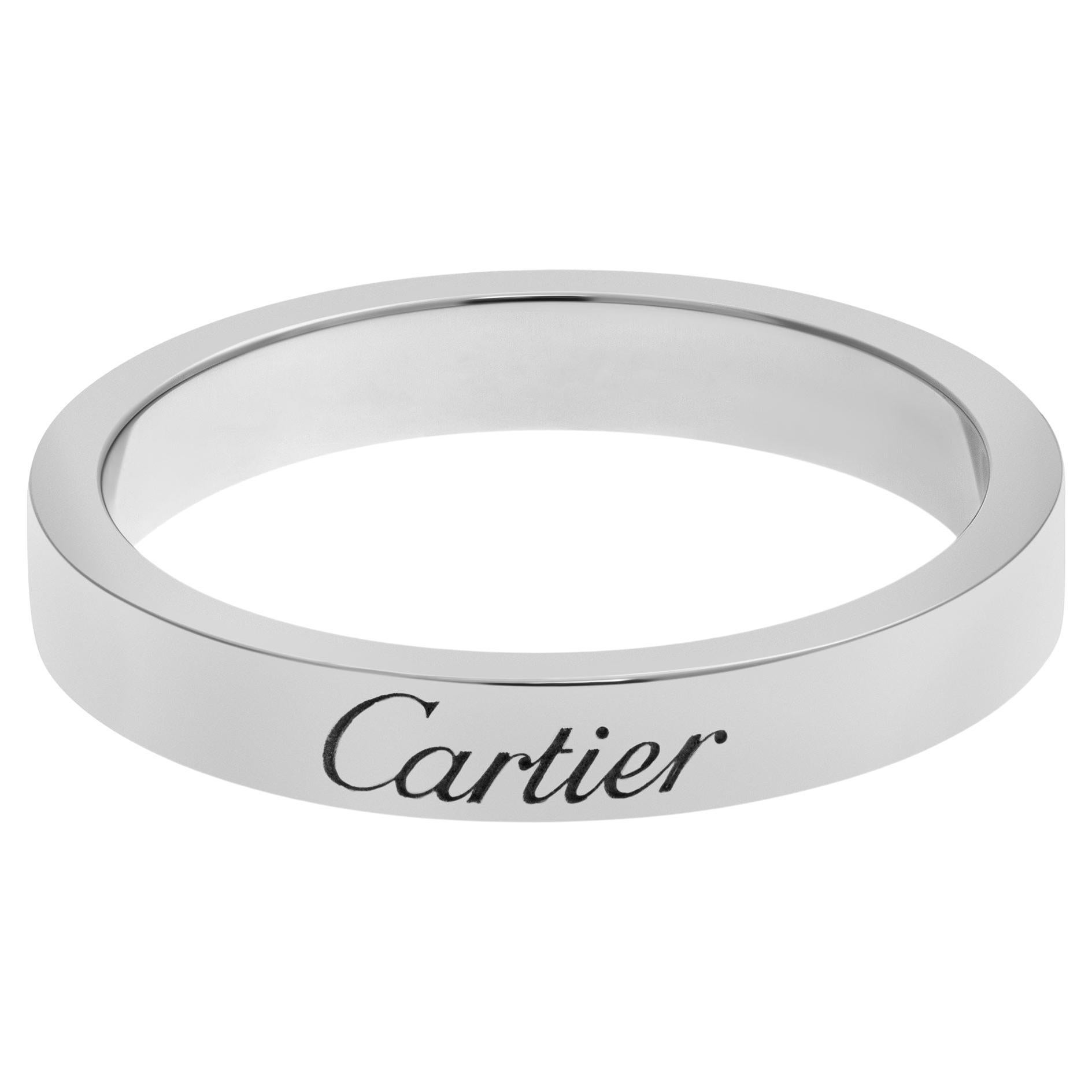 C. De Cartier Ehering aus Platin im Angebot