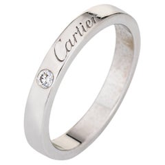 C De Cartier Wedding Ring Platinum Band Estate Fine Jewelry