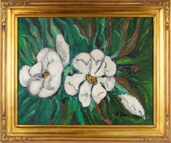 Modernist Southern Magnolia Original Oil Painting