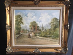 „Newtown Linford“ Impressionistische Landschaft, Ölgemälde, signiert