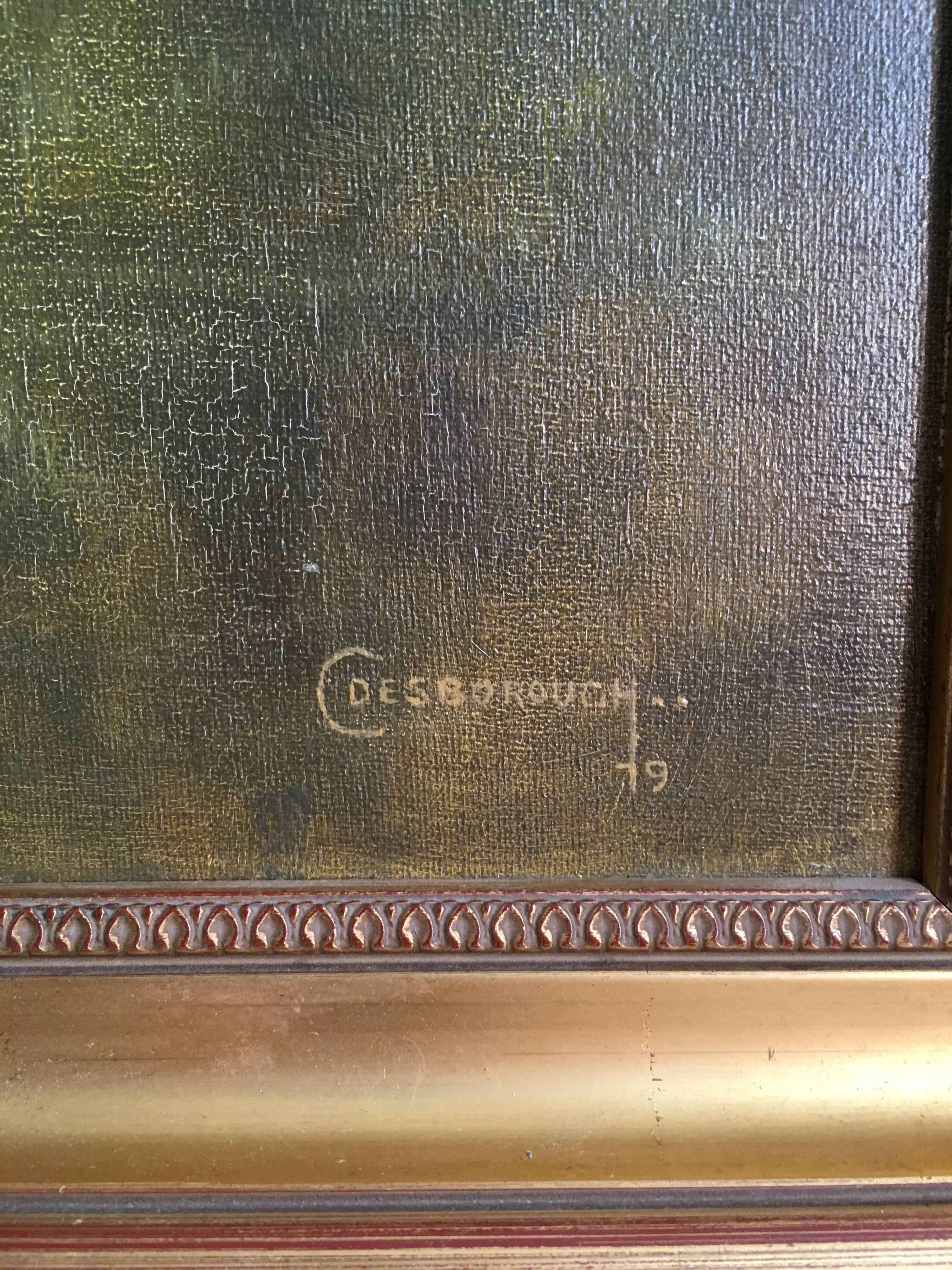 C. Desborough The River Soar, Kegworth, English Landscape, Oil