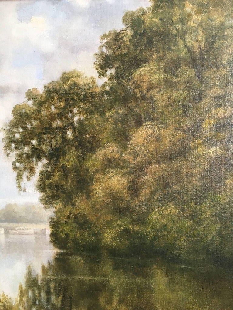C. Desborough The River Soar, Kegworth, English Landscape, Oil