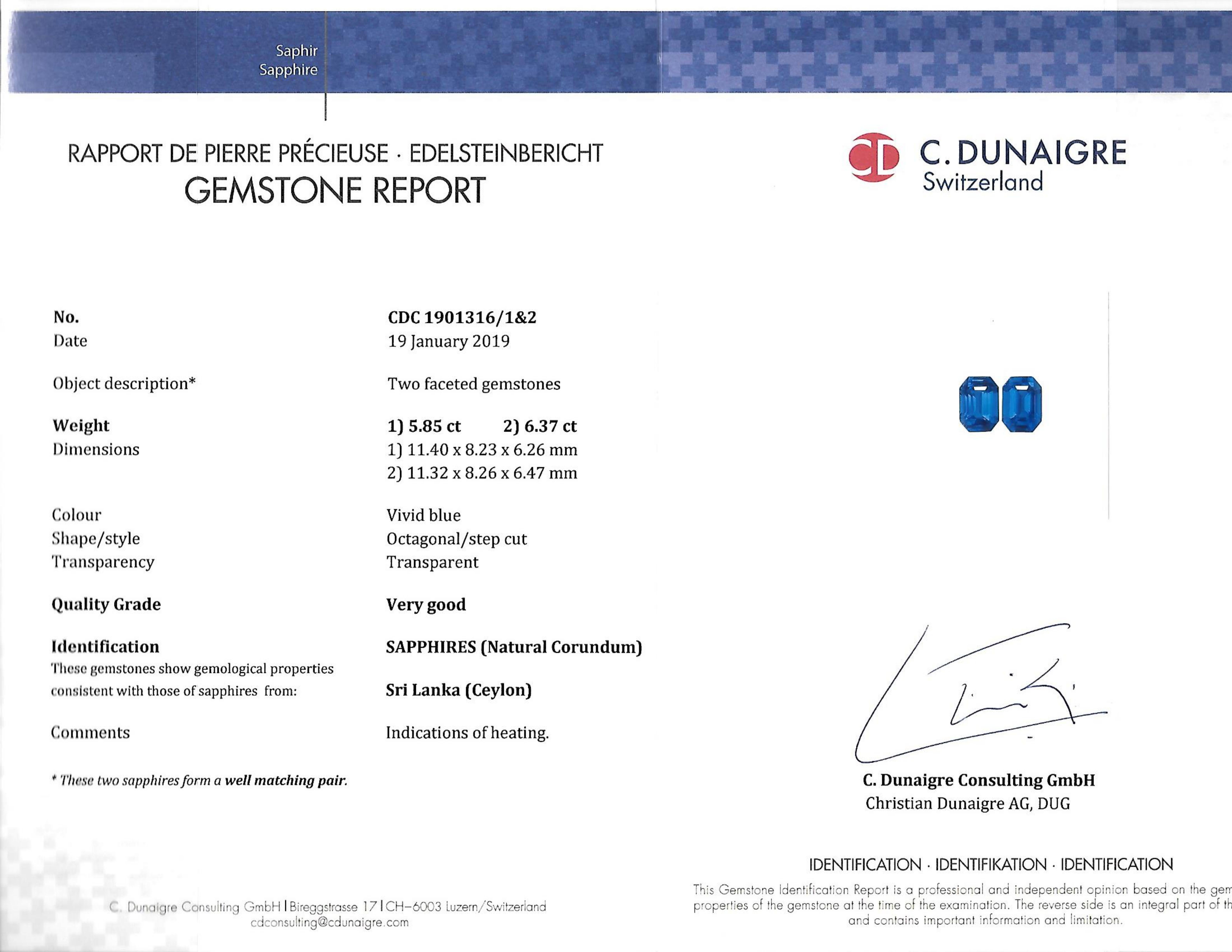 C. Dunaigre 12.23 Blue Sapphire Marquise Diamond Cluster Earrings In New Condition For Sale In Chicago, IL