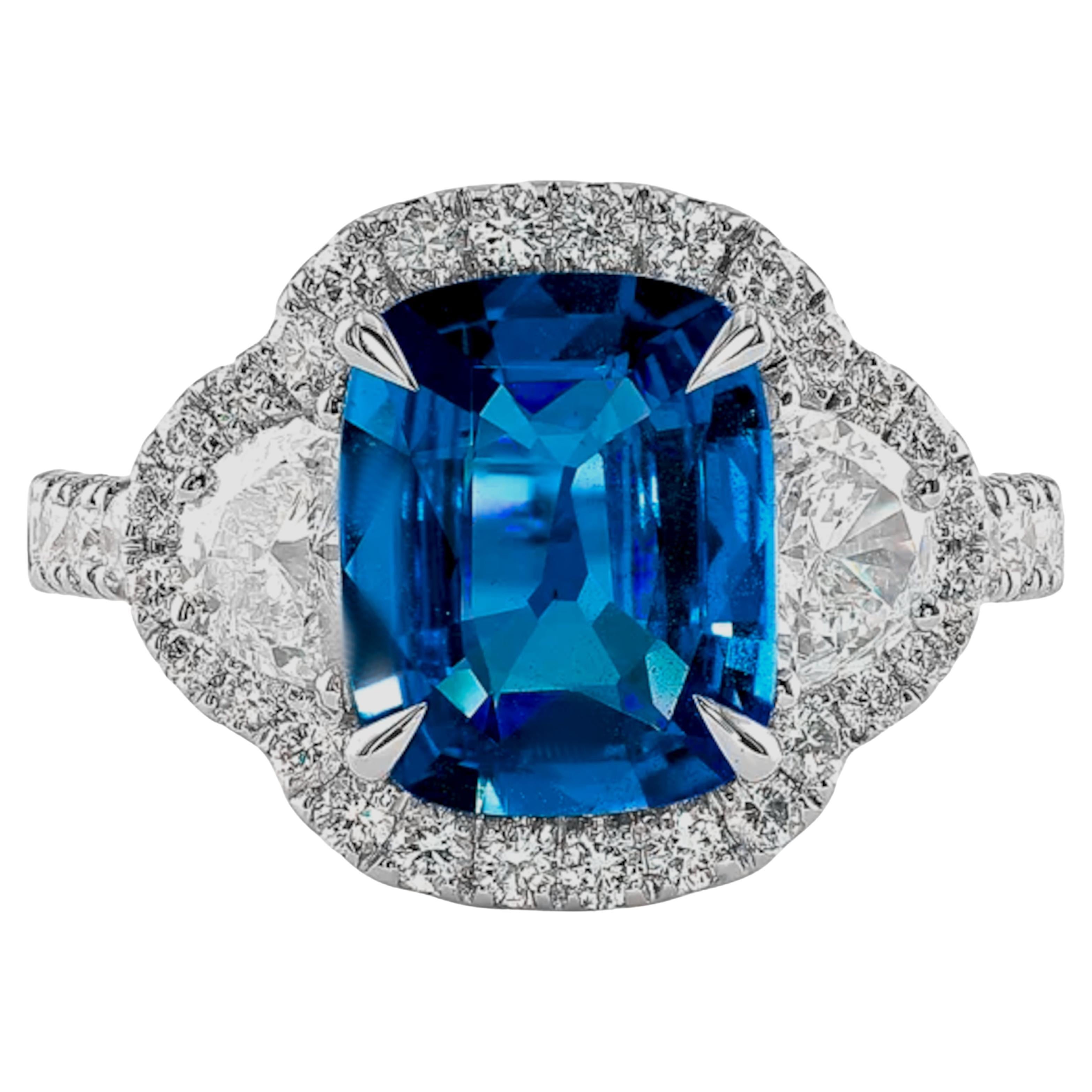 C. Dunaigre 5 Carat Half Moon Diamond Cocktail Ring