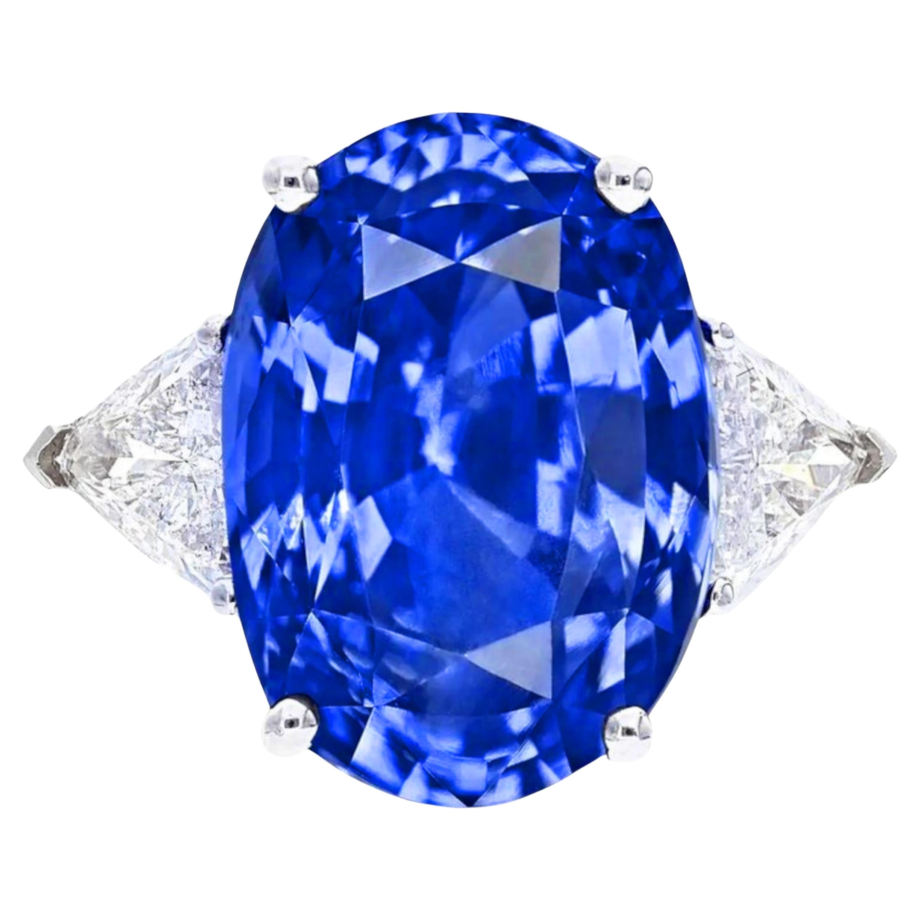C. Dunaigre 5.93  Carat Blue Unheated Diamond Engagement Ring