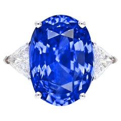 C. Dunaigre 5.93  Carat Blue Unheated Diamond Engagement Ring