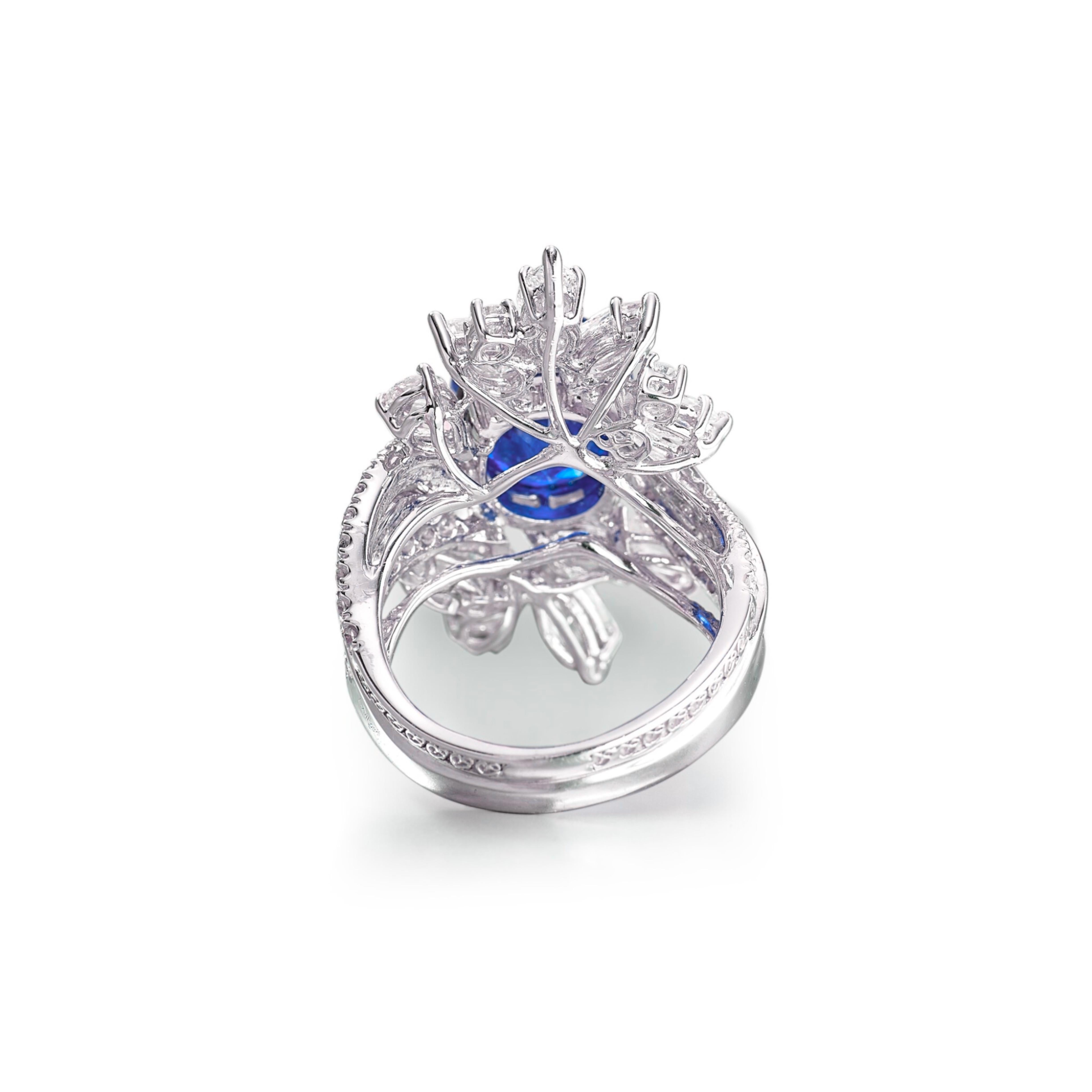 Contemporain Bague Dunaigre, saphir de Ceylan non traité et diamant de 6,57 carats en vente
