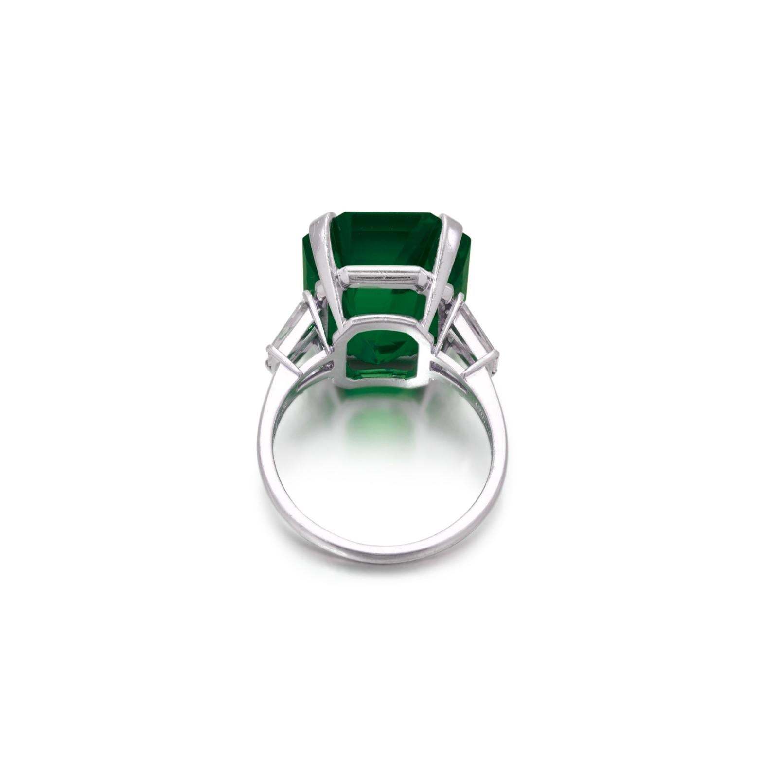 C. Dunaigre 6,82 Karat kleiner Öl EMERALD Diamantring (Zeitgenössisch) im Angebot