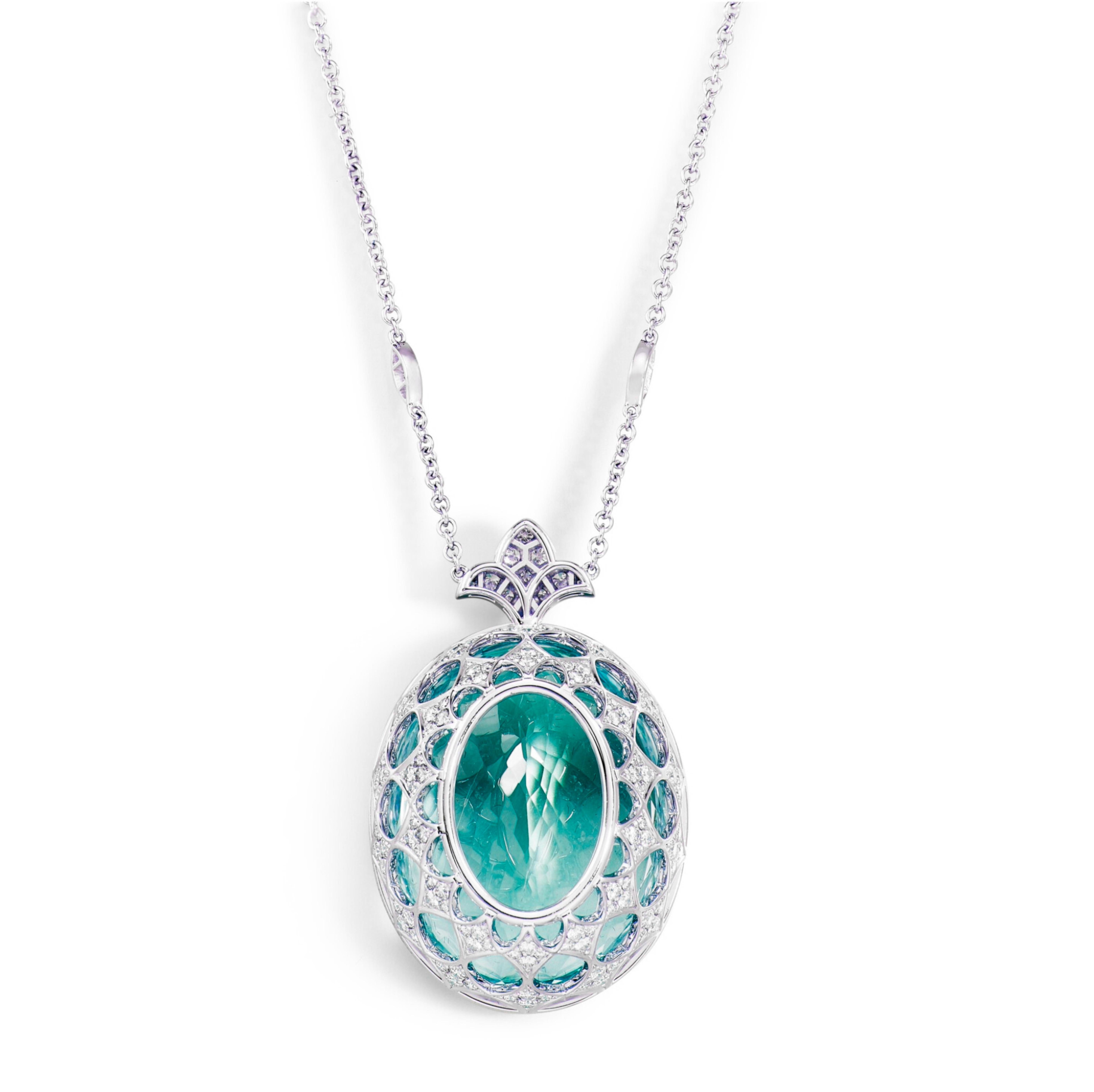 Contemporain C. Dunaigre Pendentif en tourmaline Paraiba non traitée de 8 carats en vente