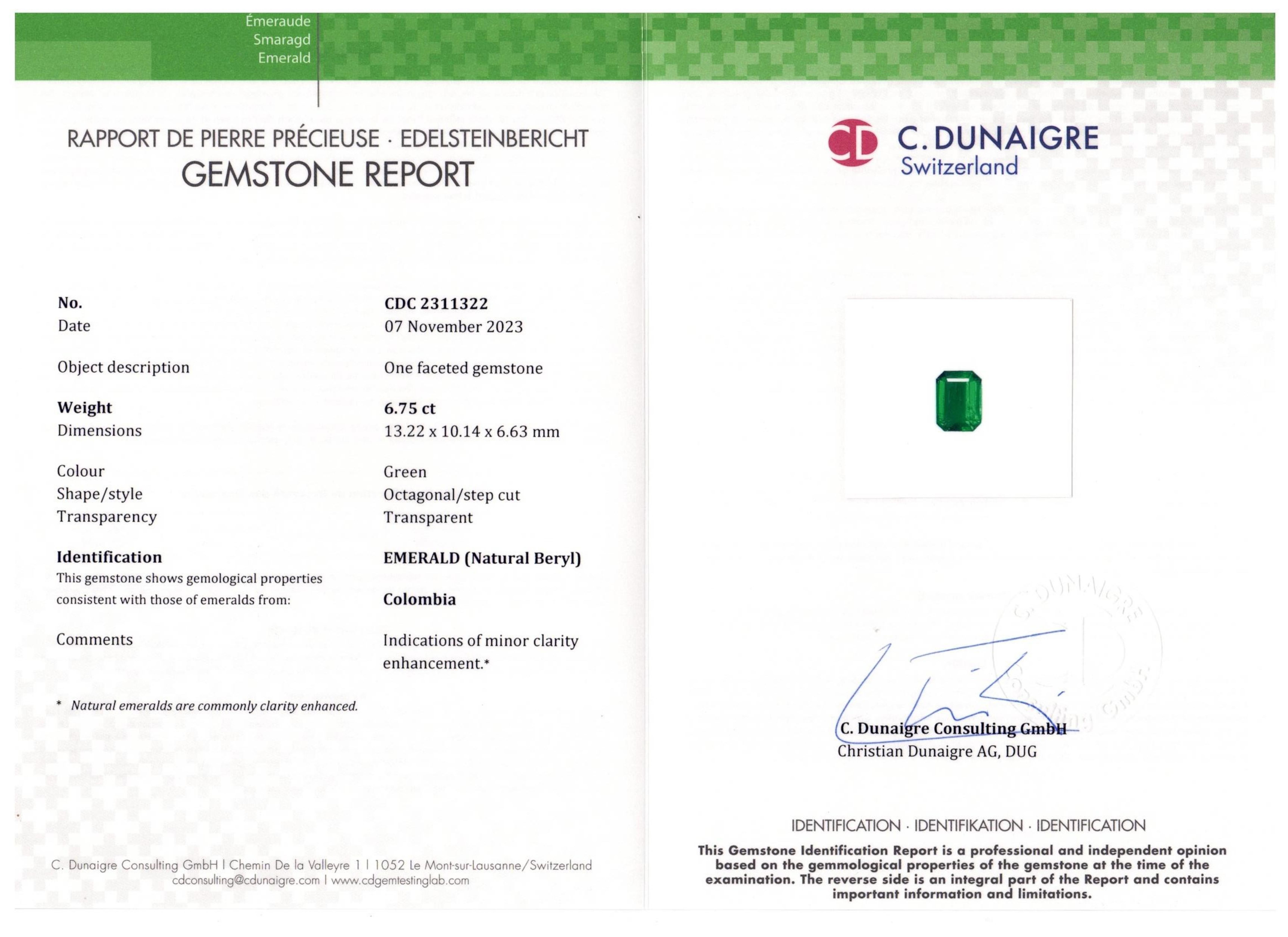 Taille poire C. Dunaigre Boucles d'oreilles certifiées émeraude colombienne et diamant de 13,91 carats au total en vente