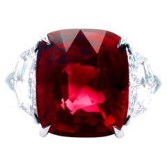 C. Dunaigre Certified 4 Ct. UNHEATED RUBY Cut Diamond Platinum Ring
