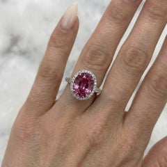 C. Dunaigre Certified 4.03 Carat Unheated Ceylon Padparadscha Ring