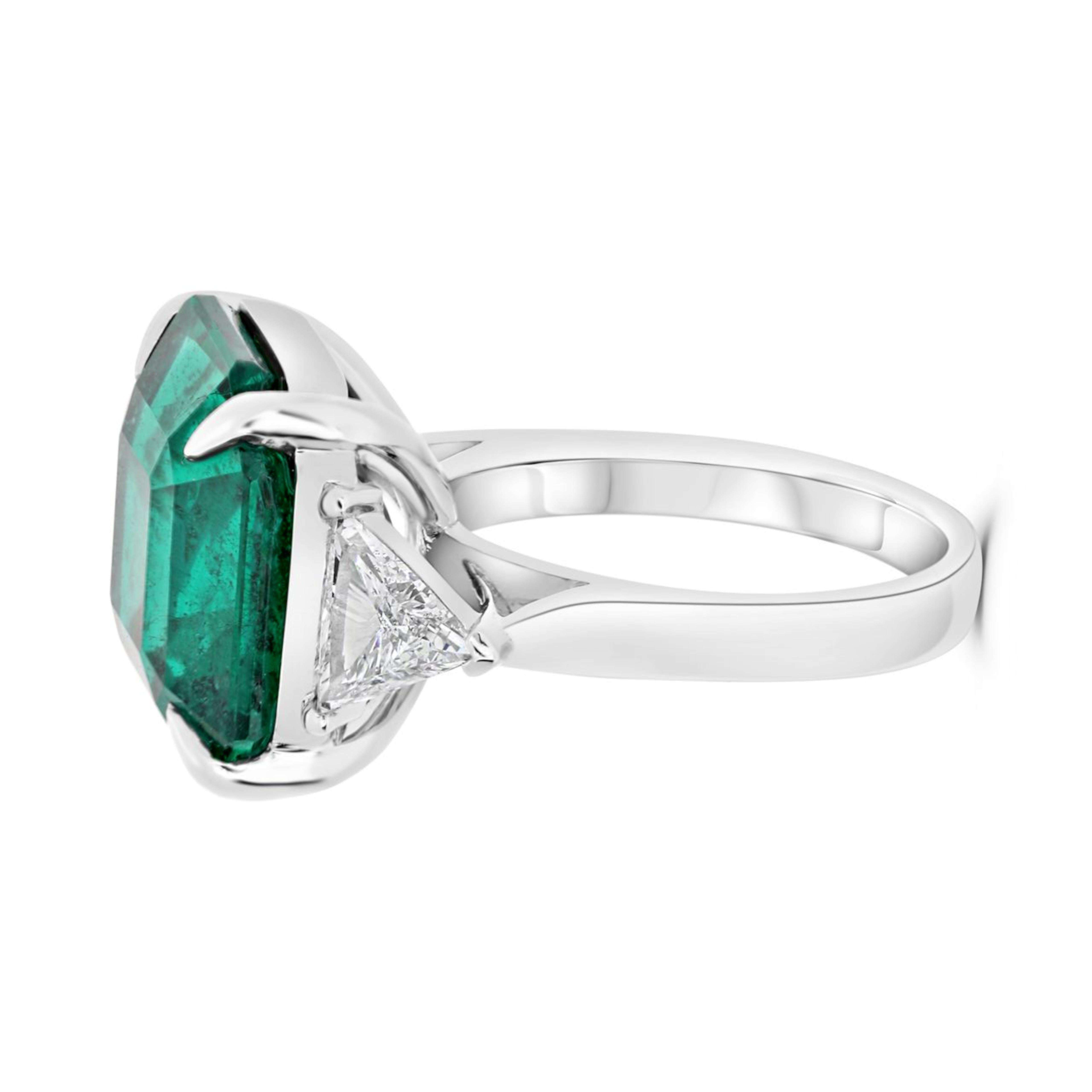 C. Anillo de diamante esmeralda colombiano certificado Dunaigre de 4.07 quilates Contemporáneo en venta