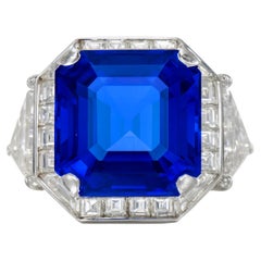 C. Dunaigre Certified 5.07 Carat Untreated Ceylon Blue Sapphire Ring
