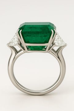 GIA Certified 6.26 Carat Emerald and Diamond Platinum Ring