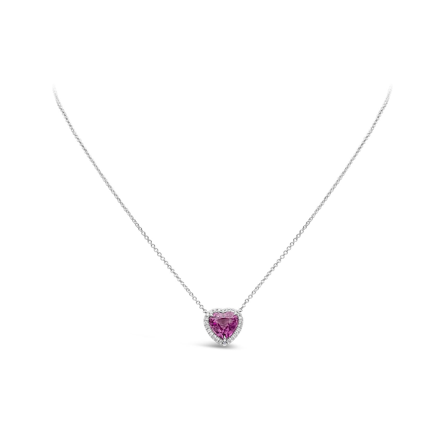 pink sapphire and diamond halo necklace