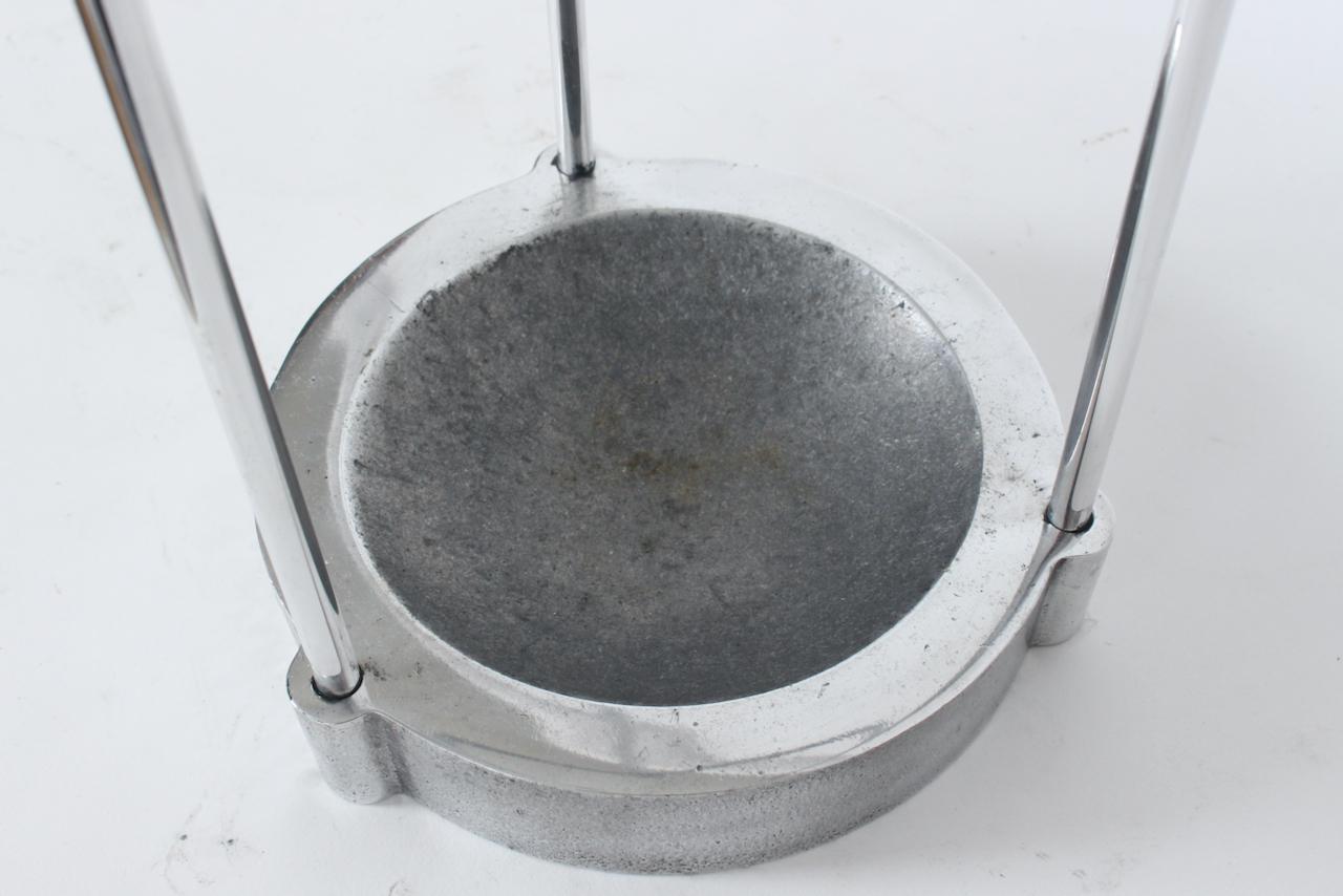 C. E. Magnusson for EFM Polished Aluminum Umbrella Stand, Cane Stand, Circa 1990 For Sale 5