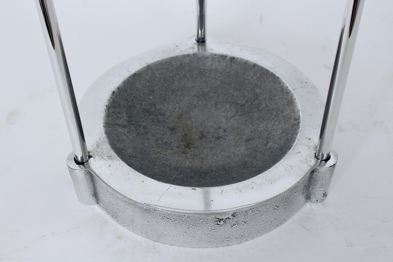C. E. Magnusson for EFM Polished Aluminum Umbrella Stand, Cane Stand, Circa 1990 For Sale 6