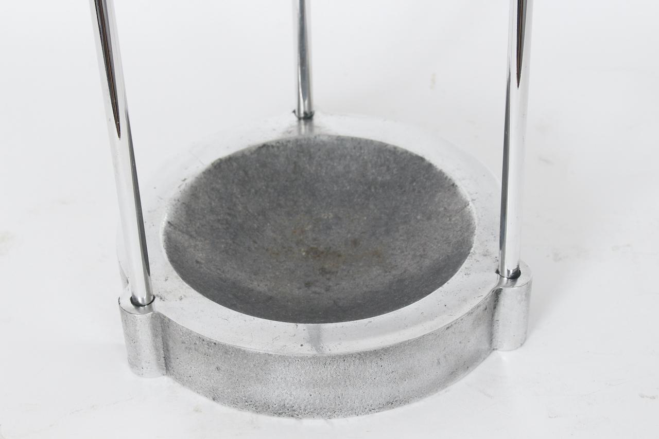 C. E. Magnusson for EFM Polished Aluminum Umbrella Stand, Cane Stand, Circa 1990 For Sale 7