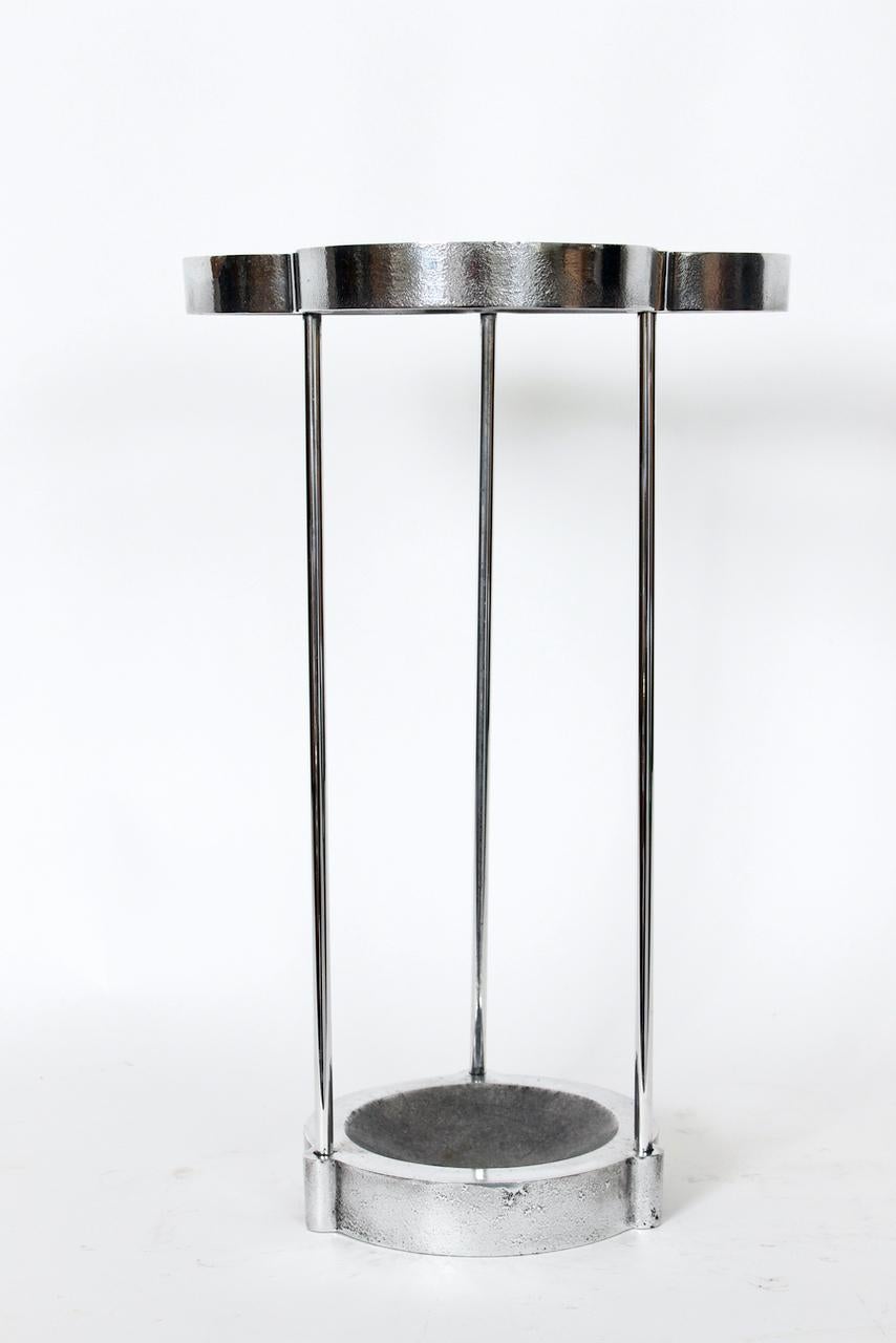 Italian C. E. Magnusson for EFM Polished Aluminum Umbrella Stand, Cane Stand, Circa 1990 For Sale
