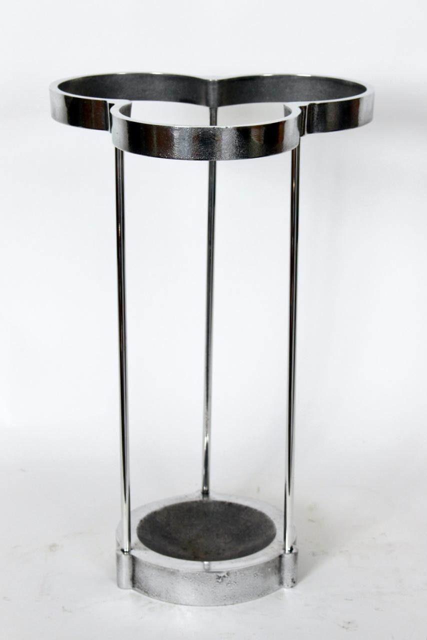 Plated C. E. Magnusson for EFM Polished Aluminum Umbrella Stand, Cane Stand, Circa 1990 For Sale