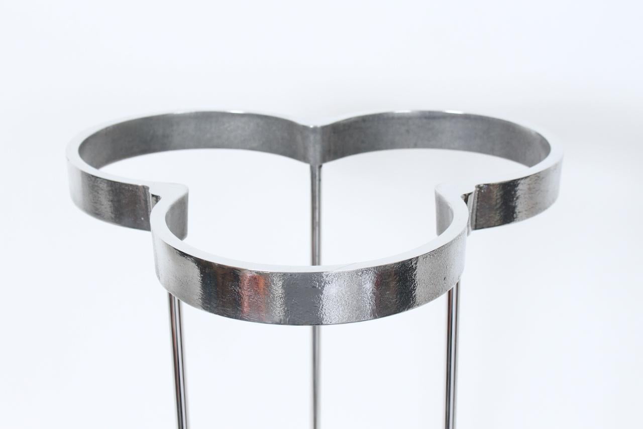 Chrome C. E. Magnusson for EFM Polished Aluminum Umbrella Stand, Cane Stand, Circa 1990 For Sale