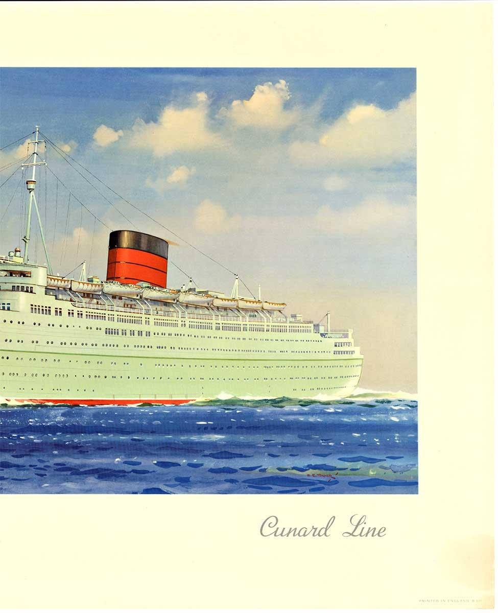Vintage-Poster „R. M. S. Caronia, Cunard Line“, Kreuzfahrtschiff im Angebot 1