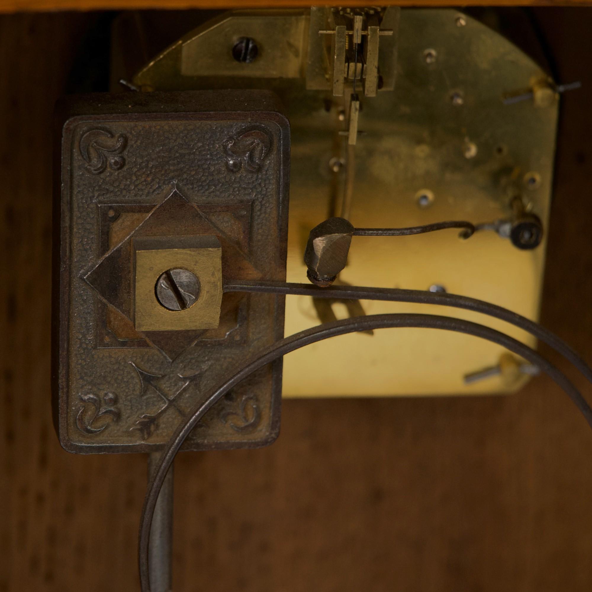 C. F. A. Voysey (1857–1941). A rare Arts and Crafts oak mantel clock For Sale 5