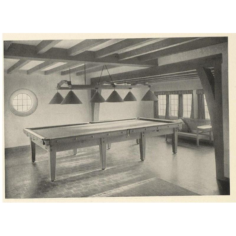 C F A I.C.. Rare table de snooker en chêne de style Arts and Crafts de 12' x 6'. en vente 7