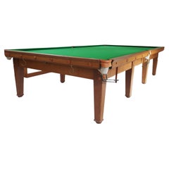 C F A Voysey. A rare Arts and Crafts 12' x 6' full size oak snooker table