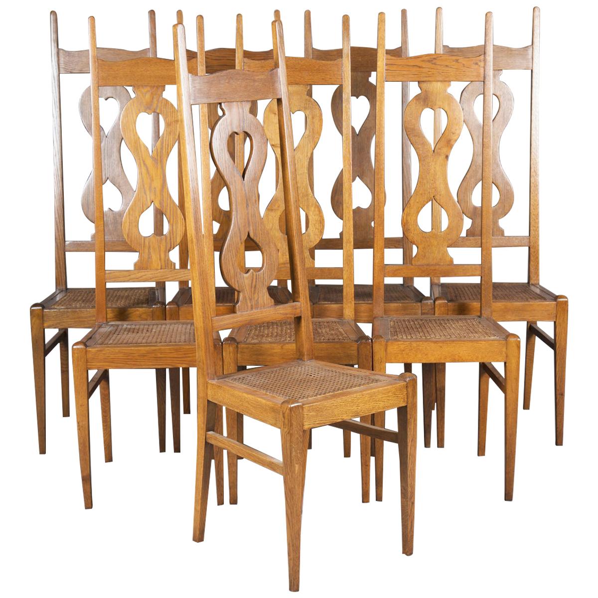 C F A Voysey Arts & Crafts Oak Dining Chairs Set of Eight by Liberty & Co, 1930 3