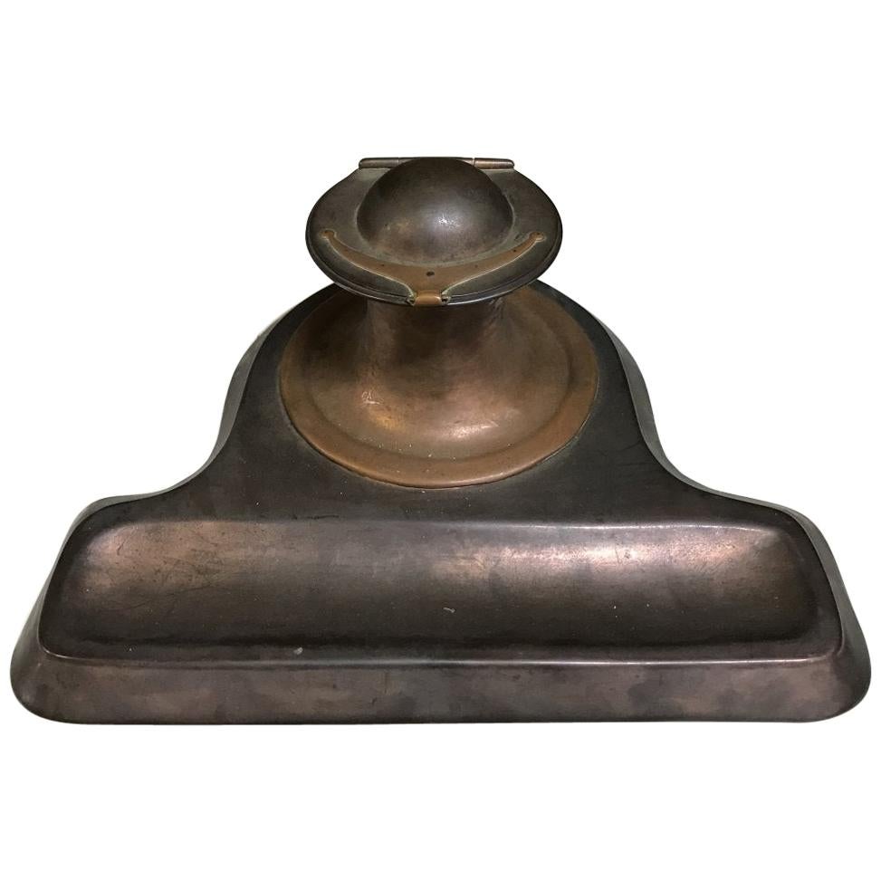 C F A Voysey Attri, Made by Richard Rathbone, an Arts & Crafts Copper Inkstand For Sale