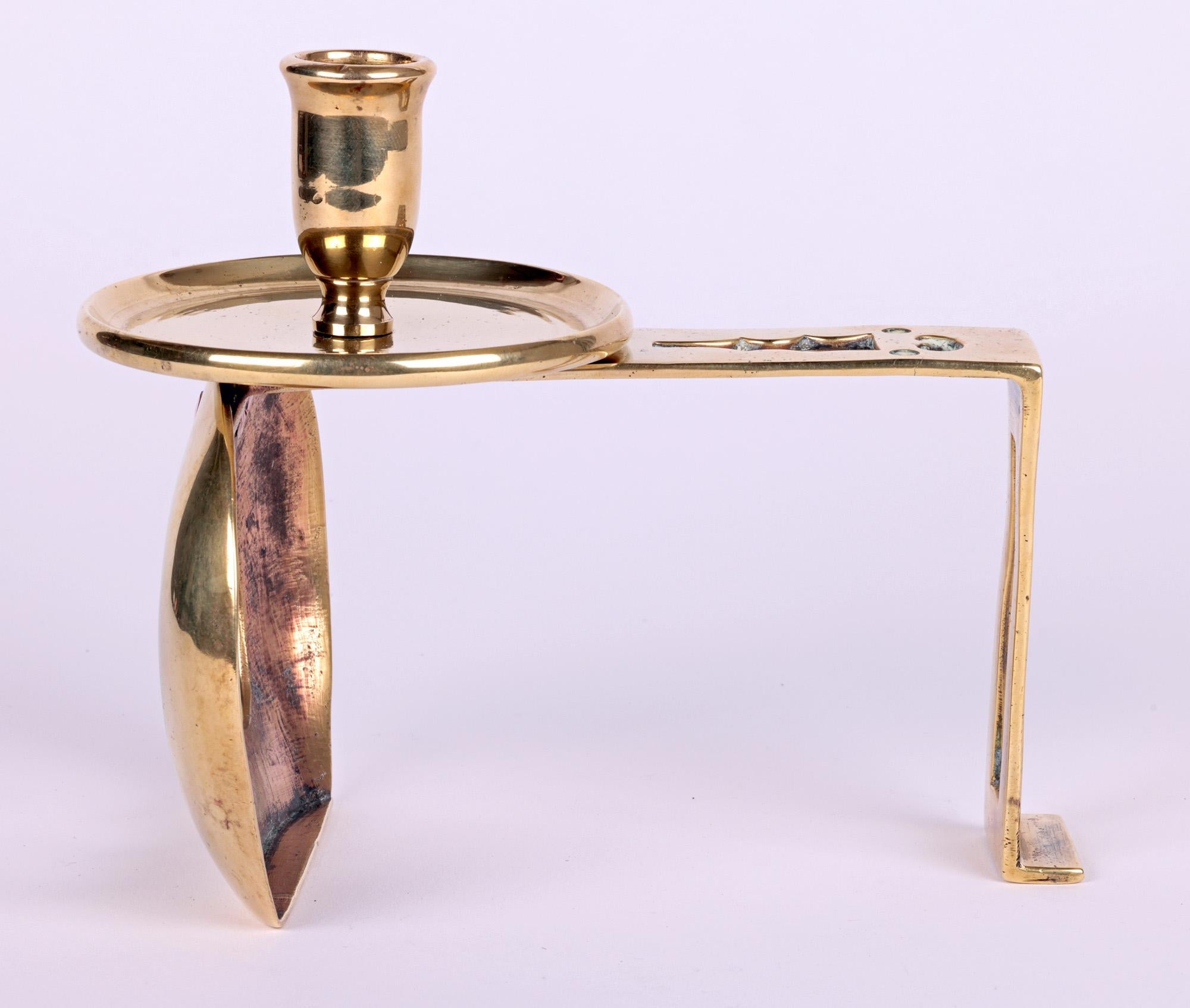 C F A Voysey Attributed Edward Barnard Arts & Crafts Brass Chamberstick 5