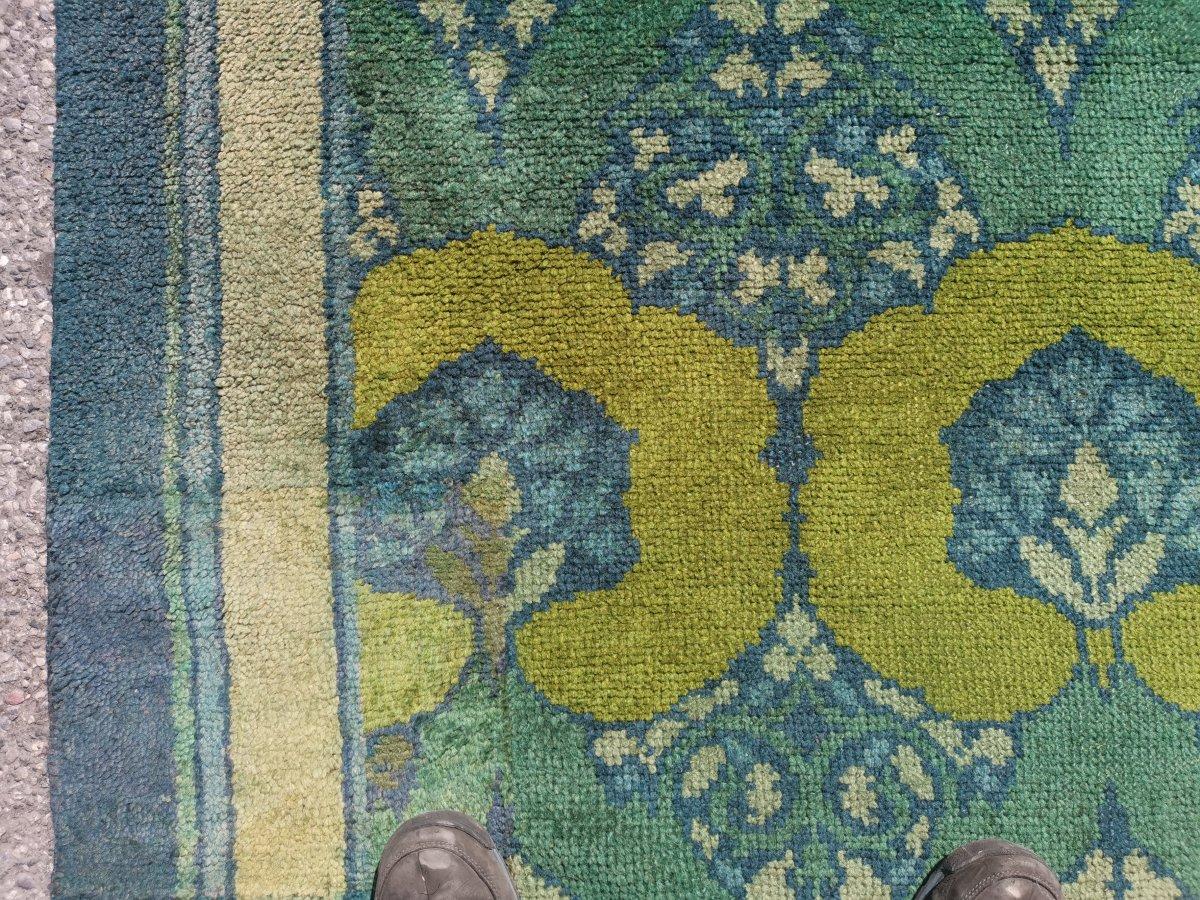 Wool C F A Voysey for Liberty & Co. a Rare 'Glenmure' Donegal Rug with Rich Colors For Sale