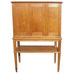 C F A Voysey Style of, Arts & Crafts Oak Cupboard with Lower Open Display Area