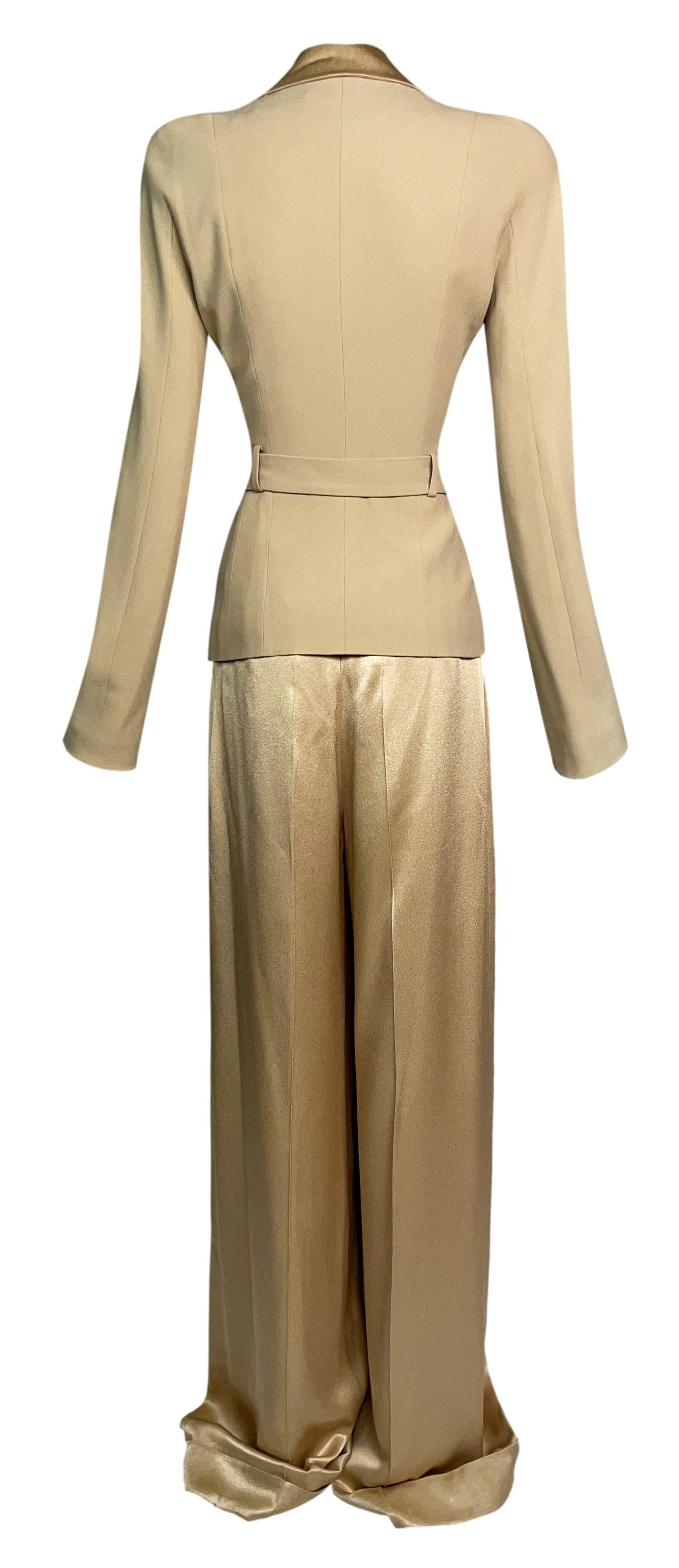 C. F/W 2008 Christian Dior John Galliano Haute Couture Gold Nude Pant Suit In Good Condition In Yukon, OK