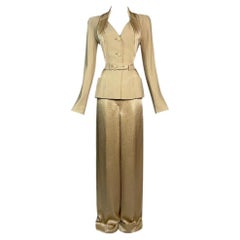 C. F/W 2008 Christian Dior John Galliano Haute Couture Gold Nude Pant Suit