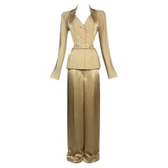 C. F/W 2008 Christian Dior John Galliano Haute Couture Gold Nude Pant Suit