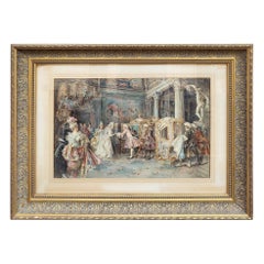 C. Fabini, Aquarell, Sedan-Stuhl, spätes 19. Jahrhundert