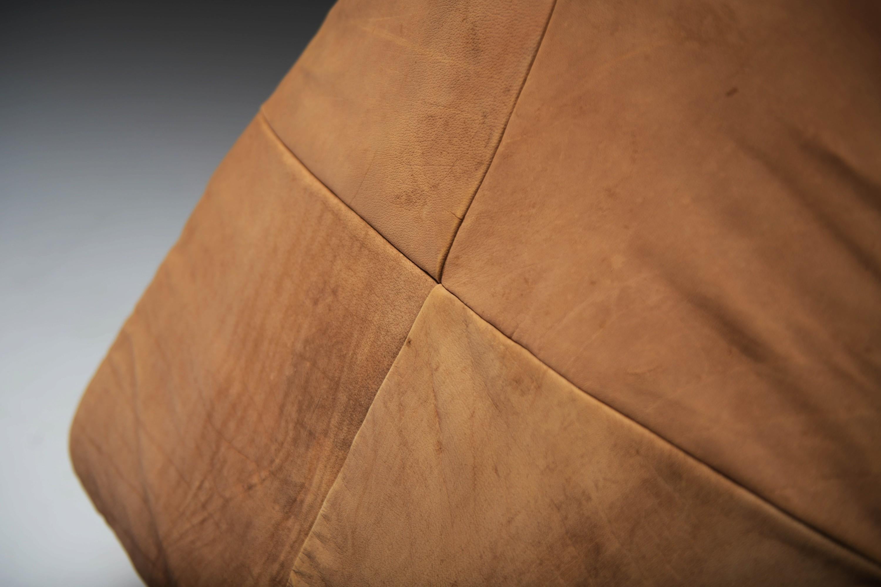 Cognac Leather Delantra Swivel Lounge Chair by Gerard van den Berg for Montis For Sale 7