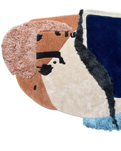 Contemporary irregular shape hand-tufted wool rug beige by RAG Home