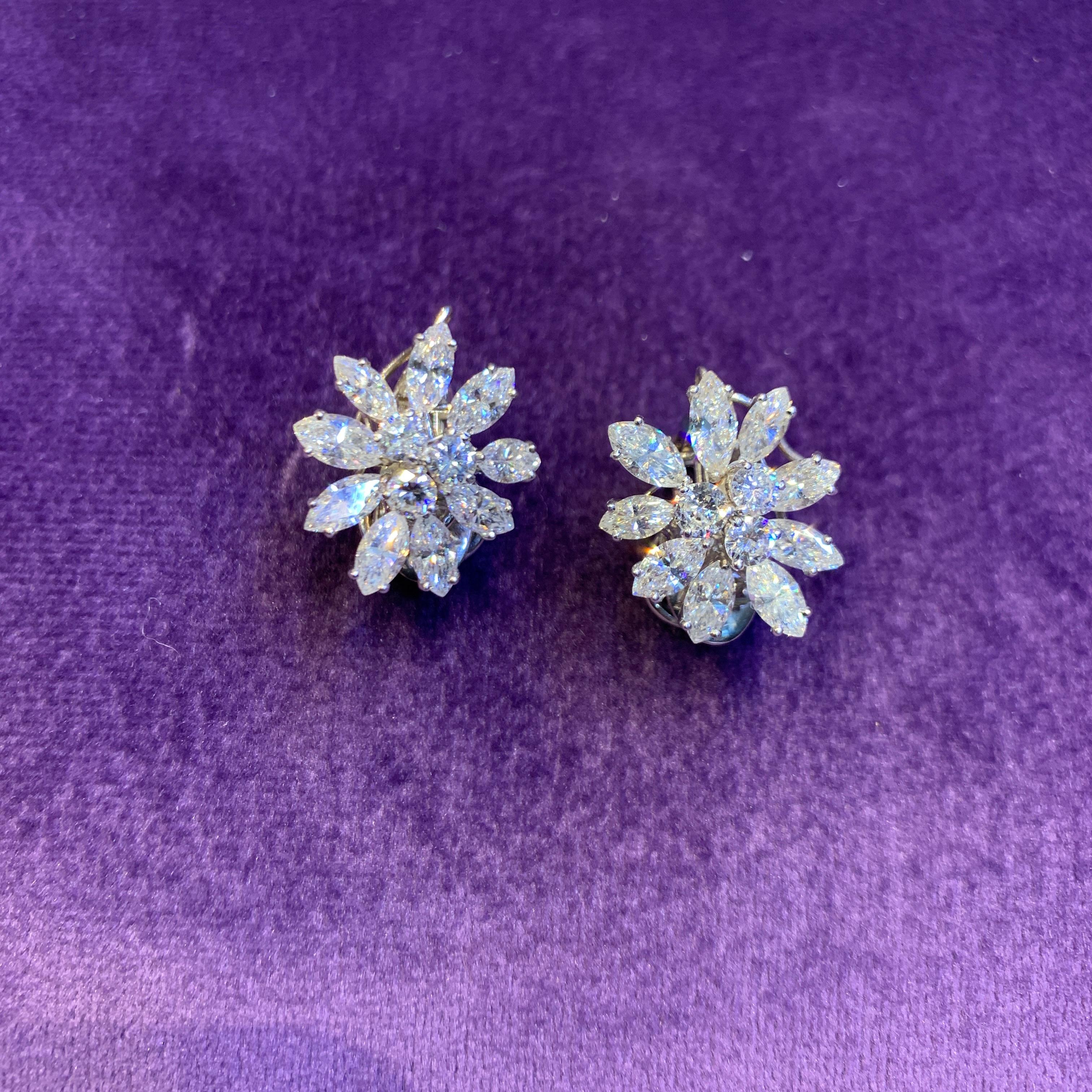 Cluster-Diamant-Ohrringe Damen im Angebot