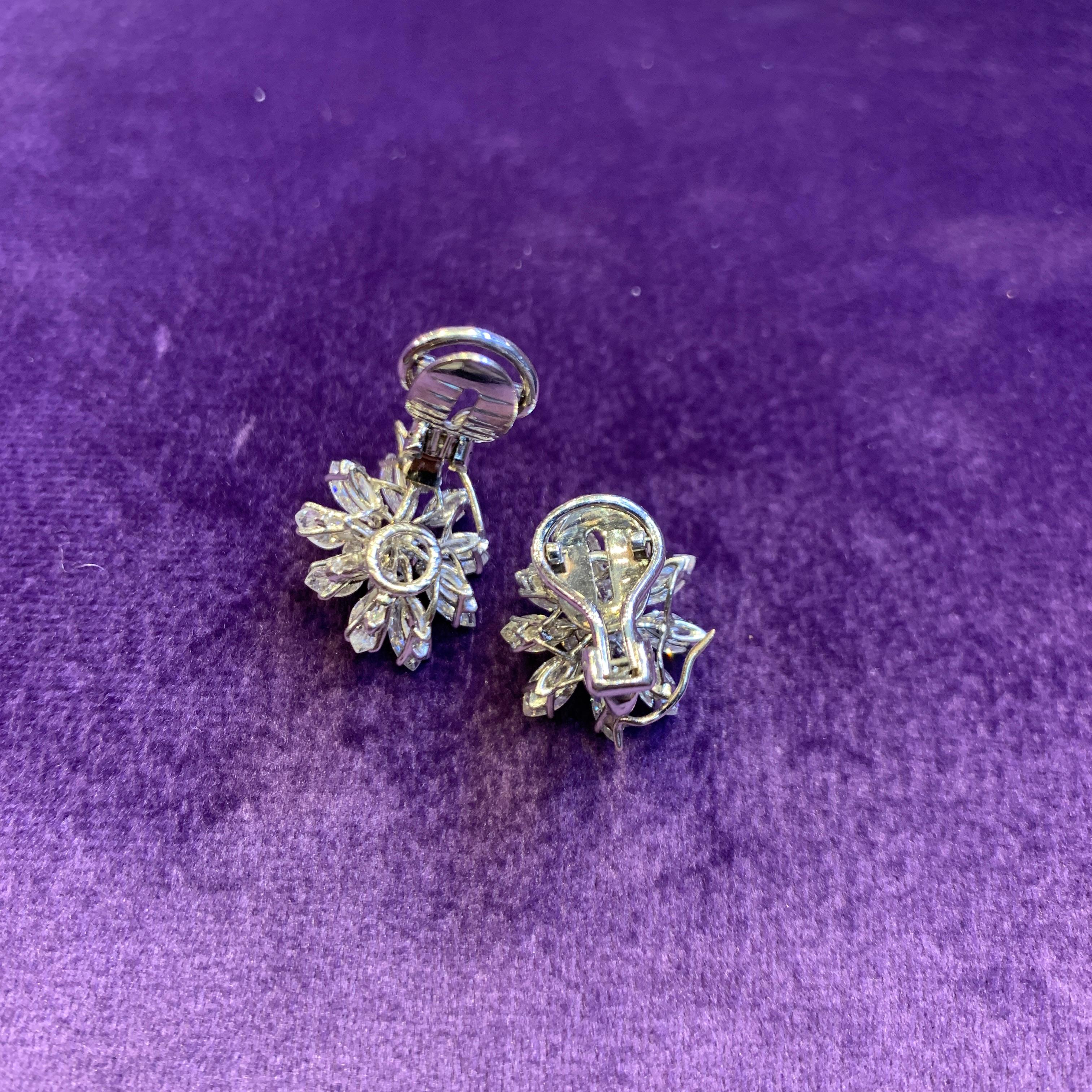 Cluster Diamond Earrings For Sale 2