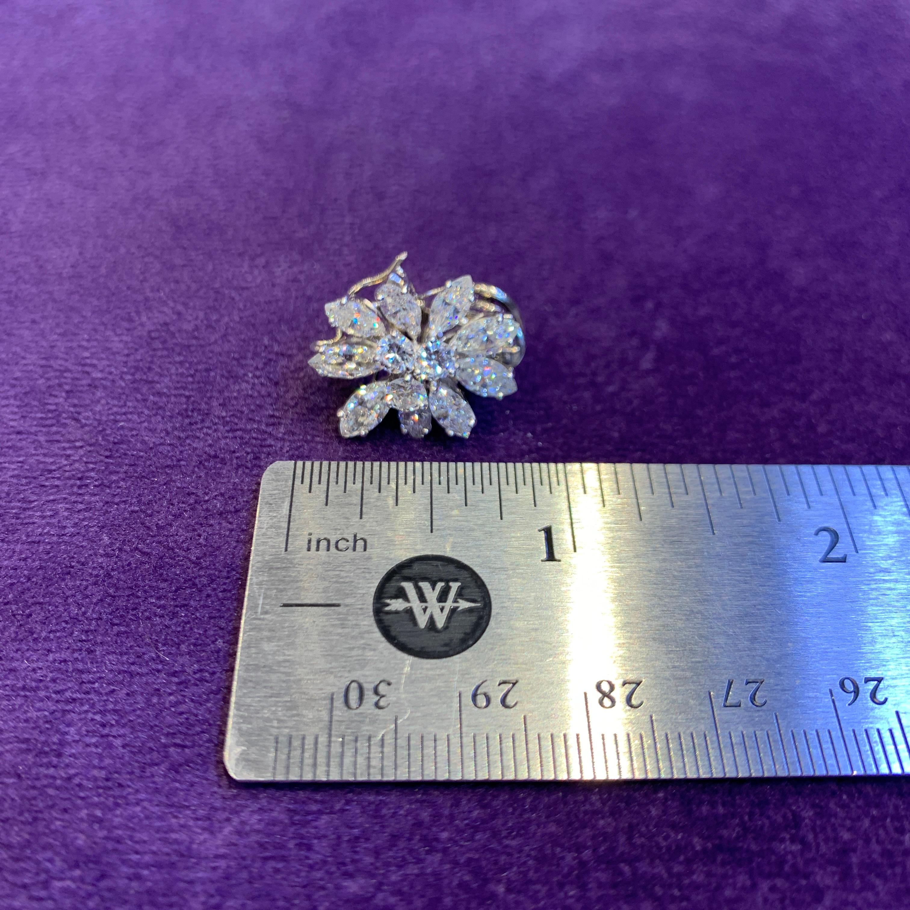 Cluster Diamond Earrings For Sale 3