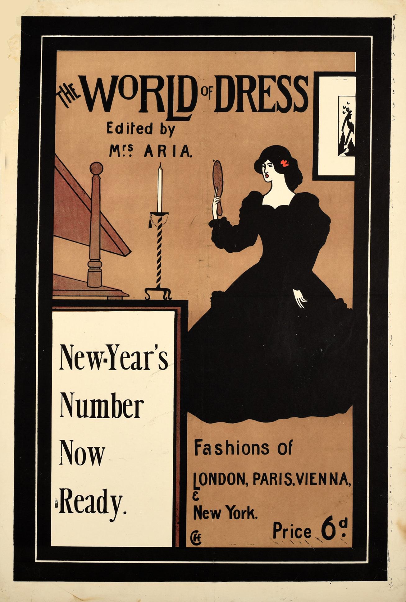 C. Foulkes Print - Original Antique Poster The World Of Dress Fashion London Paris Vienna New York