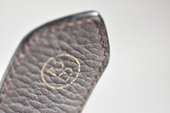 C G Italian Leather Belt with Sterling Silver Buckle