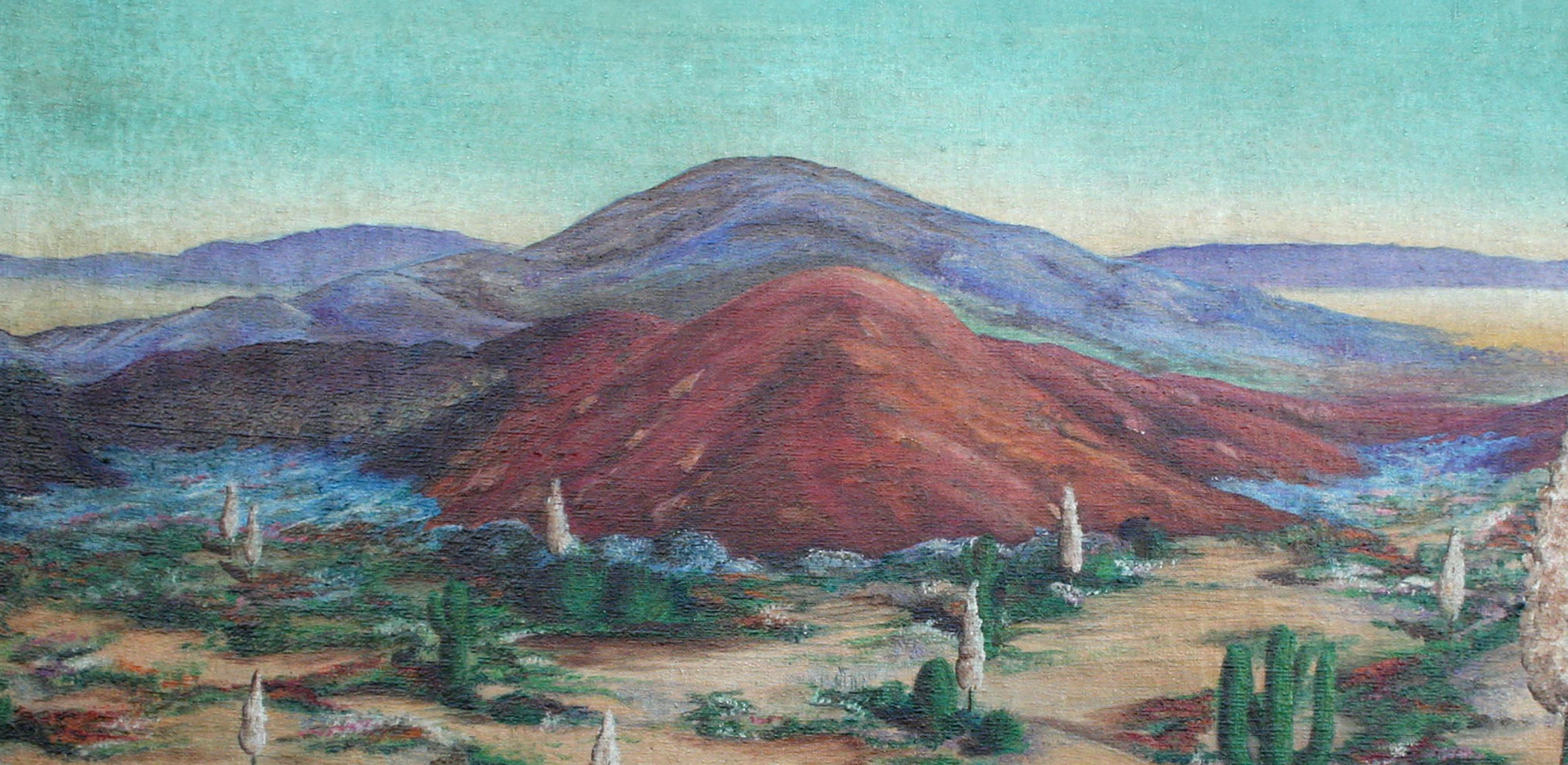Mid Century Southwest Desert Landscape in Oil on Canvas - American Impressionist Painting by C. Gallagher